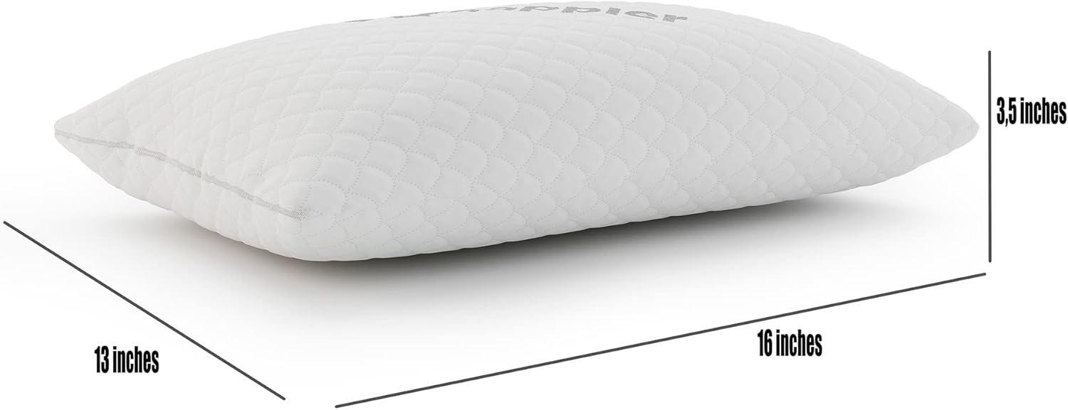 Small Shredded Memory Foam Pillow for Travel and Camping - Compressible Medium Firm Bed Pillow, Contoured Support, Breathable Cover, Machine Washable, Ideal Backpacking, Airplane and Car - Image 3