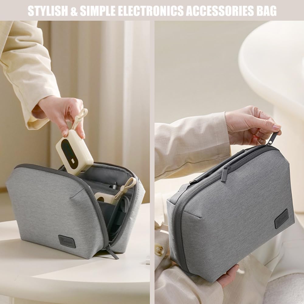Kaxich Travel Electronics Organizer, Electronics Accessories Bag Portable Cable Organizer Case Waterproof Universal for Adapters Memory Cards, USB Cables (Beige) - Image 5