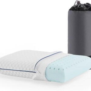 Weekender Gel Memory Foam Camping Pillow - Travel Essentials & Must Haves - Camping Gear & Accessories - Contouring Neck Support - Small Size Compatible for Car, Airplane, and Beach - 1 Pack
