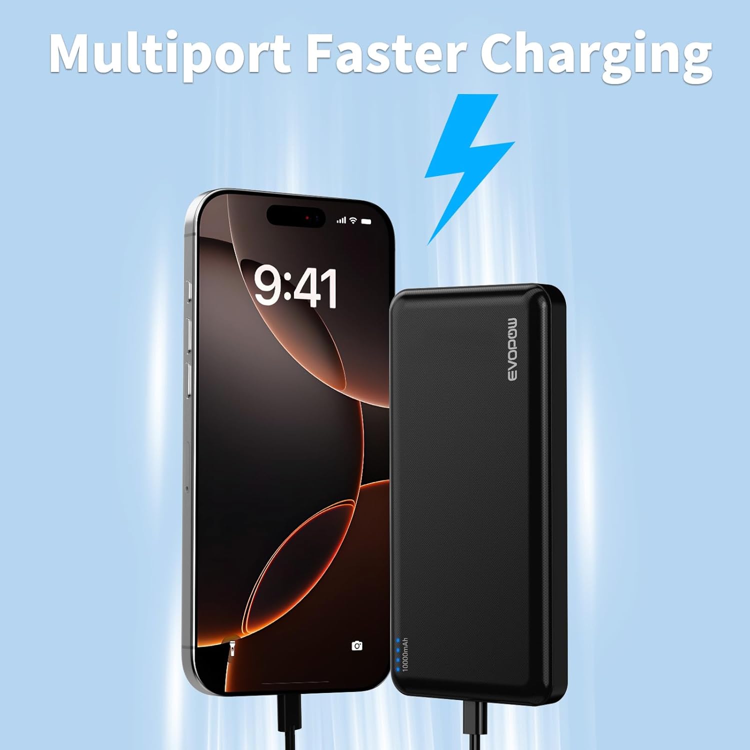 2 Pack Portable Charger, Slimmer 10000mAh Power Bank, USB C in&Out Fast Charging Battery Pack, Portable Power Bank for iPhone 16 15 14 13 12 Tablet Samsung S23 S22 Pixel and Heated Vest (Black) - Image 3