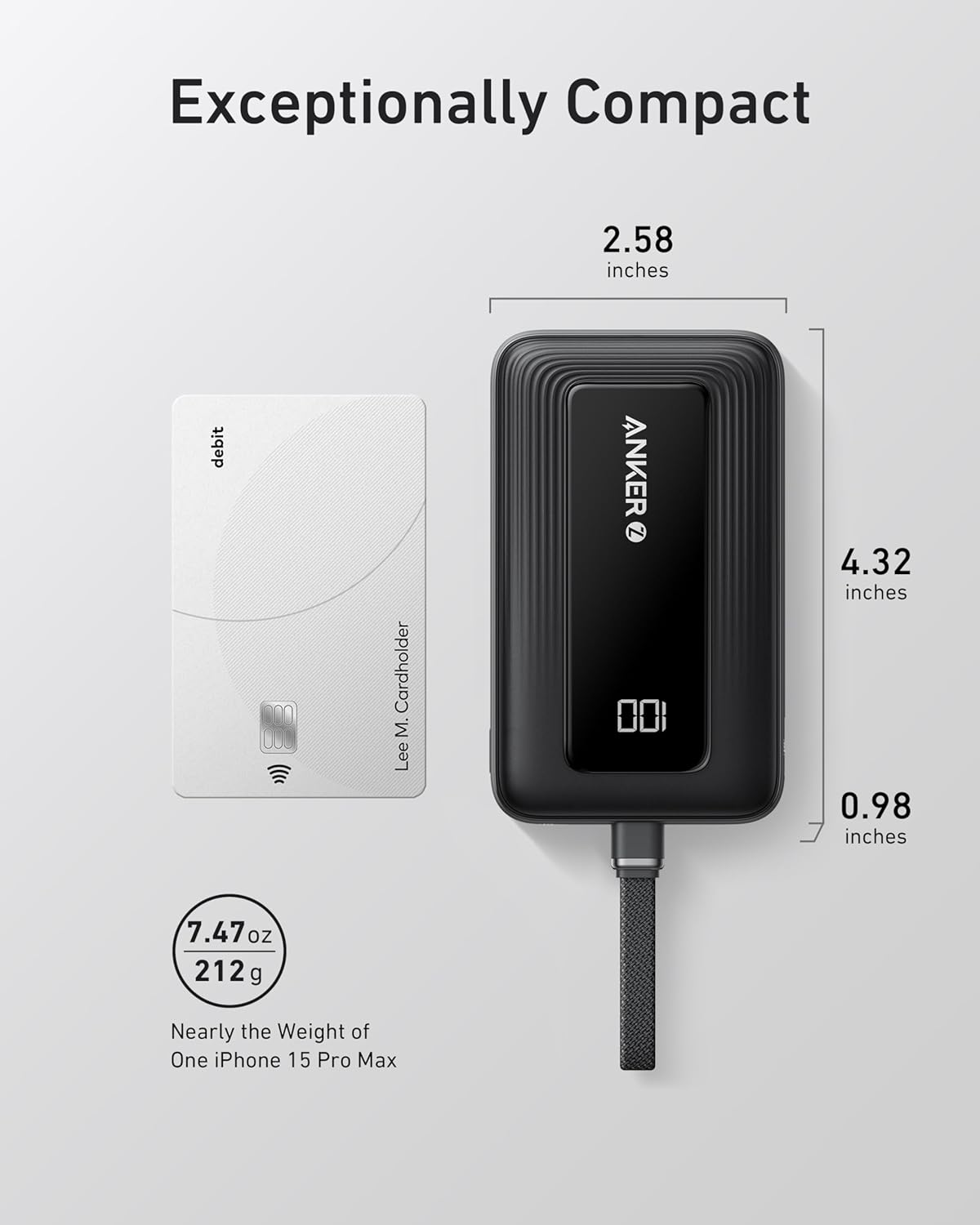 Anker Portable Charger, 10,000mAh 30W Power Bank, USB-C in and Out Fast Charging Battery Pack, Travel Essential Phone Power Bank, for iPhone 17/16, Galaxy and More (Black, 10000.00, Milliamp Hours) - Image 7