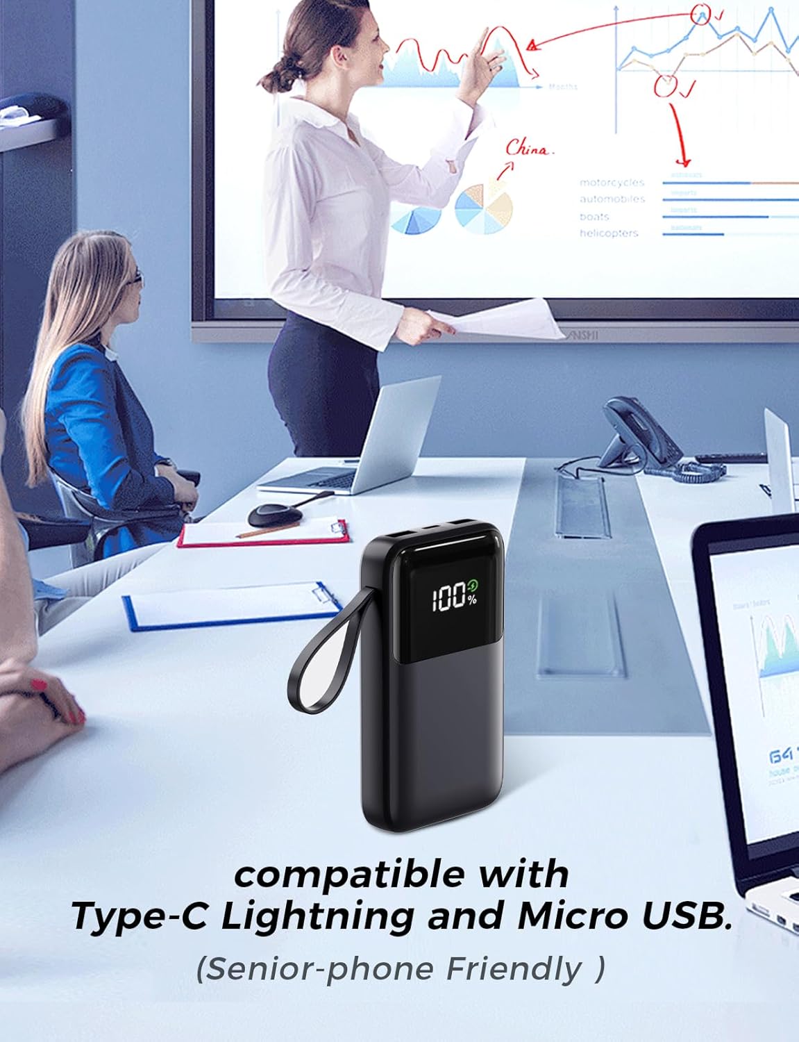 Power Bank, 15000mAh Portable Charger with Built in Cable, 22.5W Fast Charging, 6 Outputs, Slim Travel Essential Battery Pack with LED Display, Compatible with iPhone 17/16/15/14/13, iPad Black - Image 7