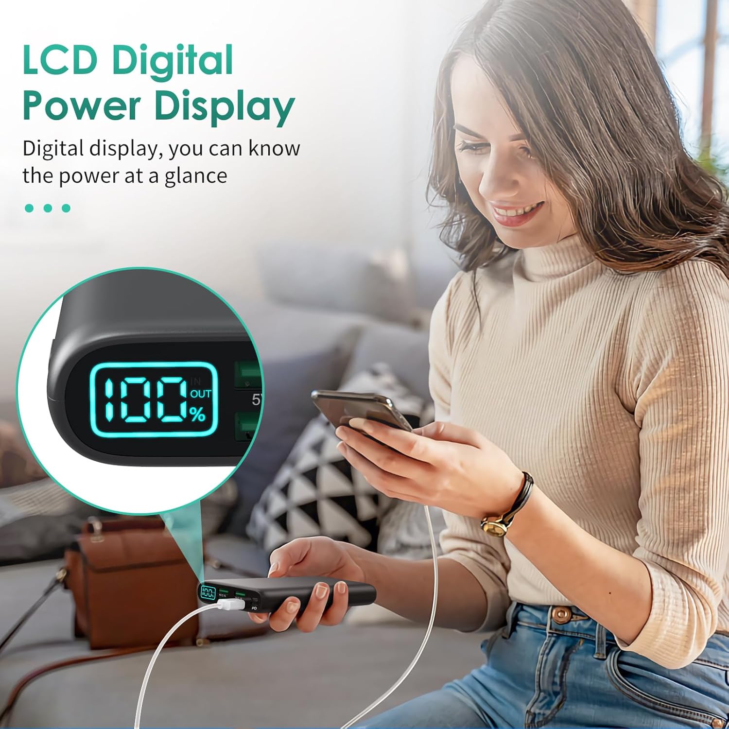 Portable Charger 38800mAh Power Bank with 5 Outputs & 2 Inputs,PD USB C In&Out Fast Phone Charging External Battery Pack Backup,Travel Essential Outdoor for iPhone 17/16/15,Android Samsung Galaxy etc - Image 7