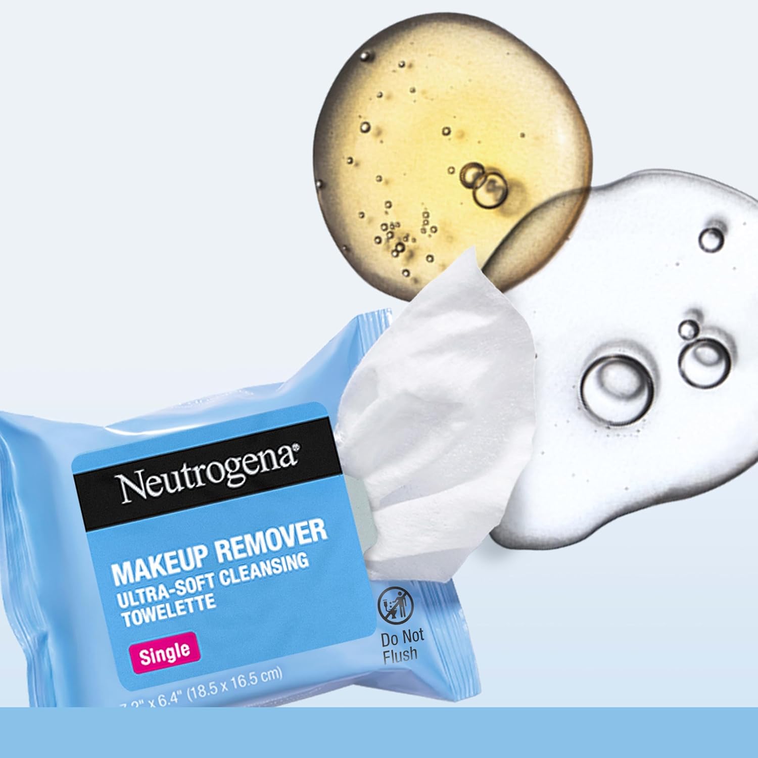 Neutrogena Makeup Remover Wipes, Daily Single Face Cleansing Towelettes, Makeup Removing Cleansing Wipes Removes Dirt & Oil, Alcohol-Free Face Towelettes, 20 ct - Image 3