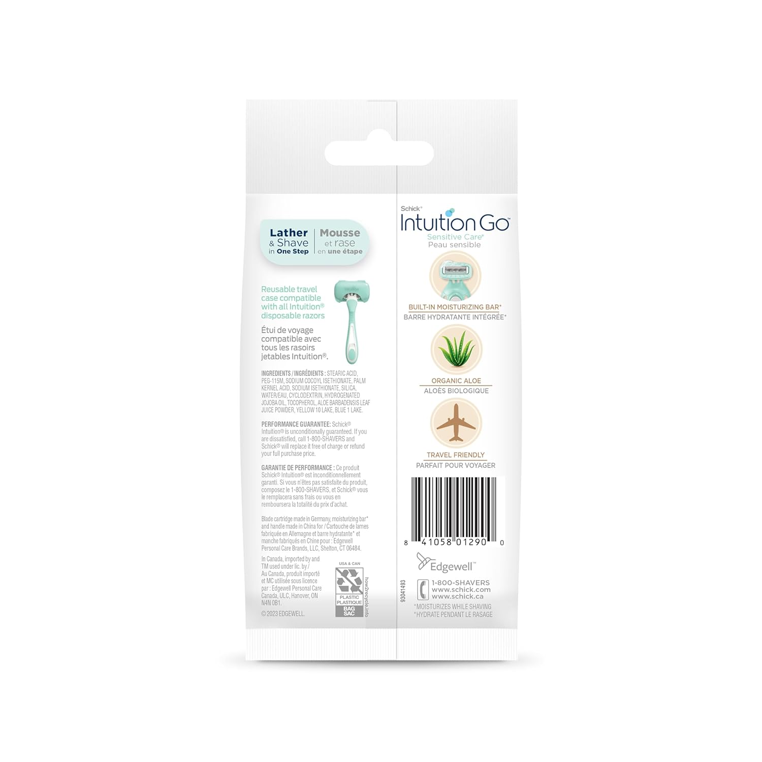 Schick Intuition Go Disposable Razor for Sensitive Skin, 1ct, Razors Sensitive Skin, Women’s Disposable Razors with Organic Aloe, Travel Razor | Stocking Stuffer - Image 8
