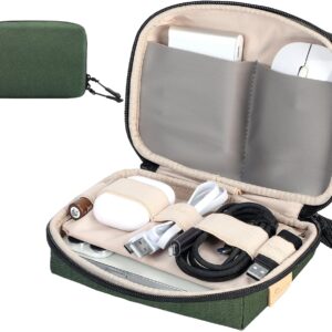 SIMTOP Small Electronics Organizer Travel Case, Portable Tech Case Pouch for Cable, Charger, Phone & Earbuds – Water-Resistant Cord Storage for Commute, Office & Business Trip – Compact Design