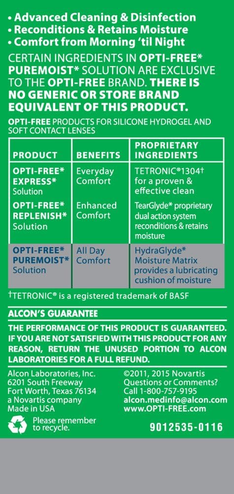 Opti-Free Puremoist Multi-Purpose Contact Lens Cleaning and Disinfecting Solution with Lens Case, 2 Fl Oz (Pack of 1) - Image 6
