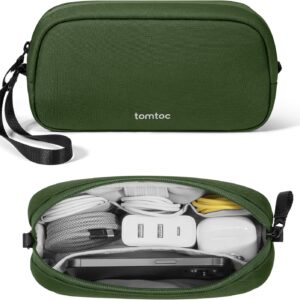 tomtoc Electronics Organizer Travel Case, Water Resistant Travel Bag Cable Organizer for Essentials, Tech Pouch Accessories Carry Storage for Cord, Phone, Cables, Airpods, USB Flash Drive, Daily Items