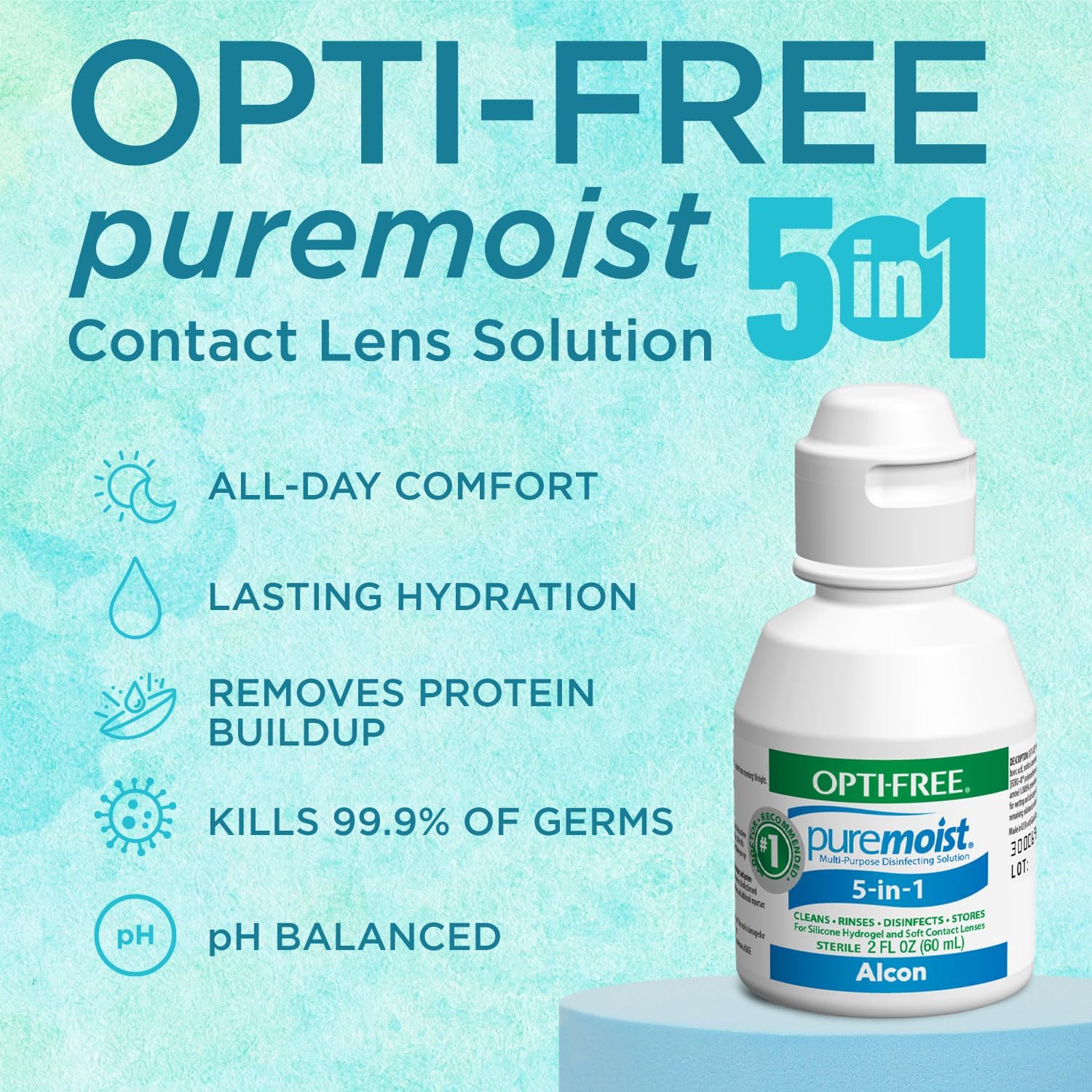 Opti-Free Puremoist Multi-Purpose Contact Lens Cleaning and Disinfecting Solution with Lens Case, 2 Fl Oz (Pack of 1) - Image 3