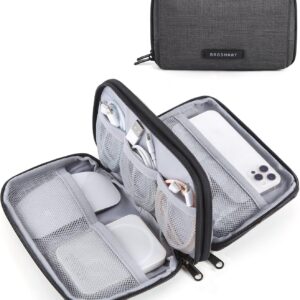 BAGSMART Electronics Organizer Travel Case, Cable Charger Cord Tech Organizer Pouch for Phone Charger Accessories, Black